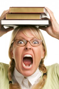 Attractive Woman with Her Books